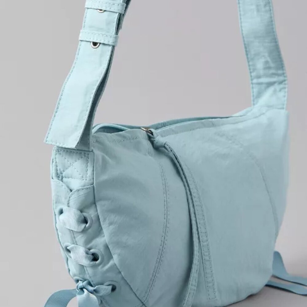 American Eagle Women's Safari Mini Light Blue Slouch Bag NWOT - Picture 2 of 11